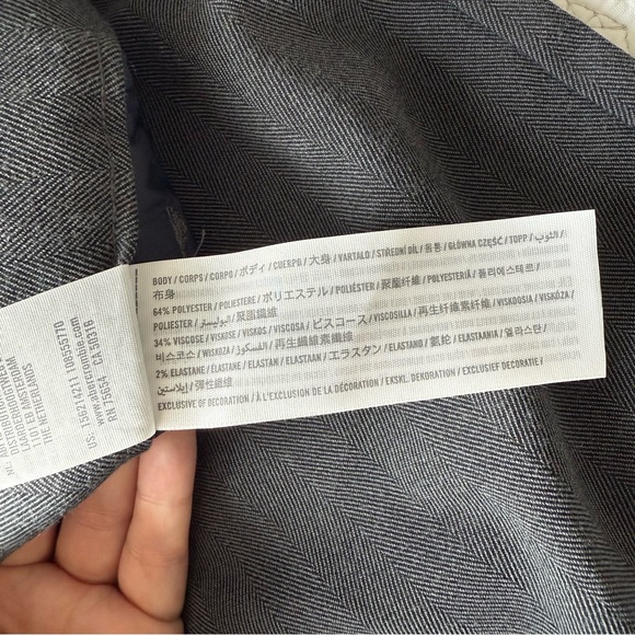 Abercrombie & Fitch Sloane Charcoal Herringbone Wide Leg Pants - Picture 6 of 9